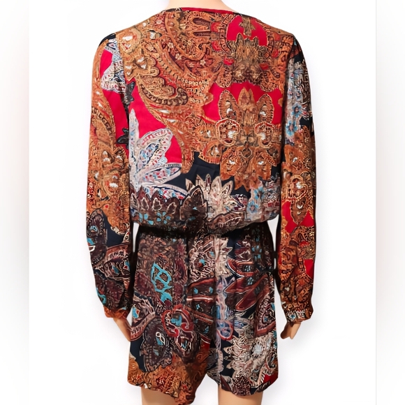 Sage Red Paisley Jumpsuit. - Picture 5 of 7